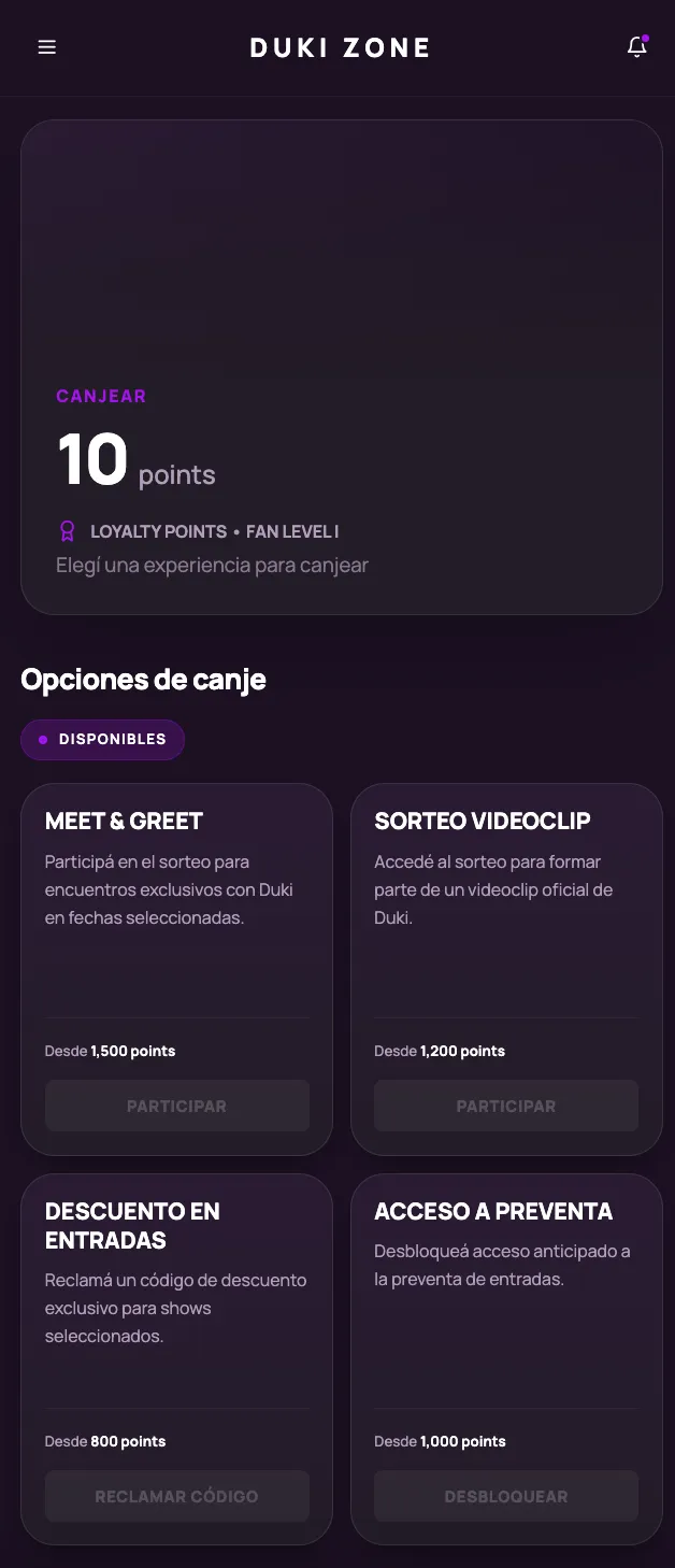Canje de puntos
