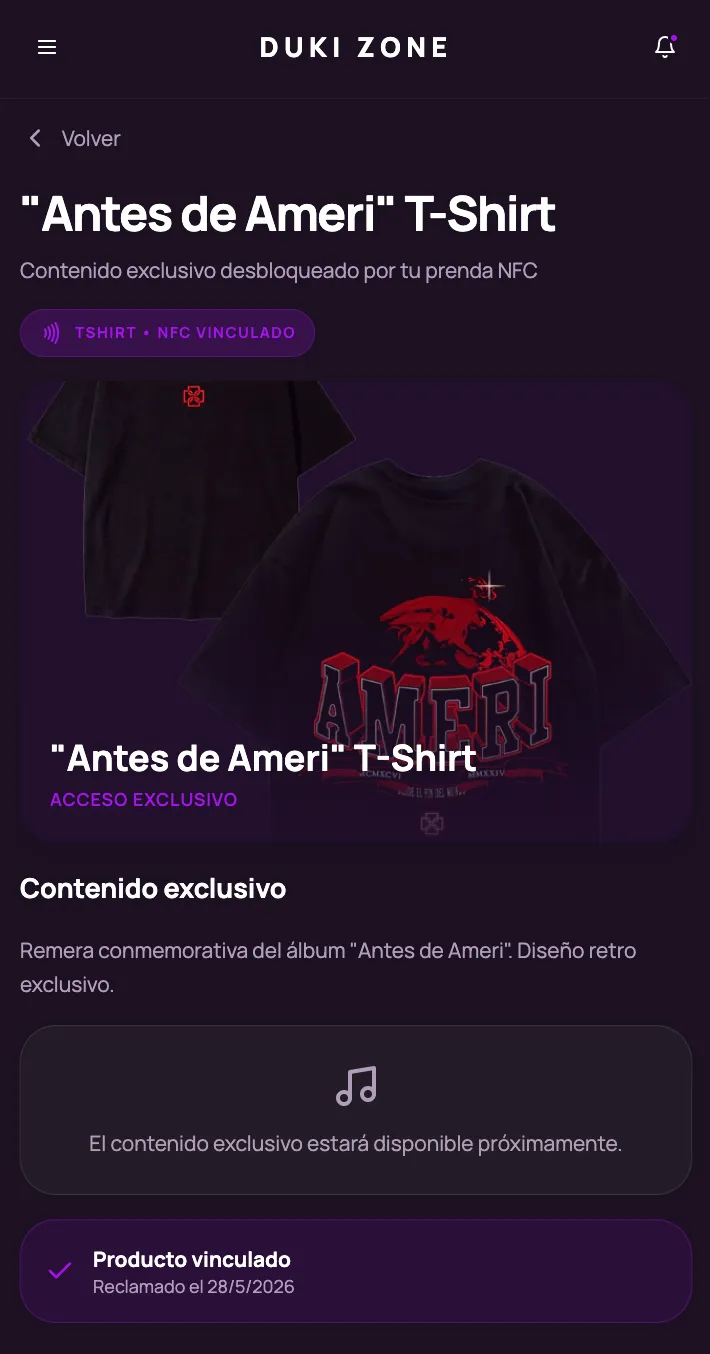 Vincular el merch NFC